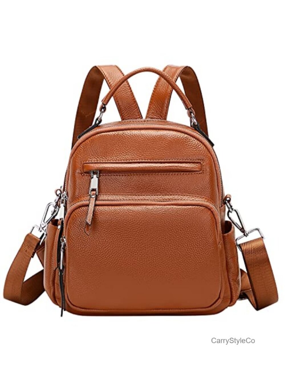 Genuine Leather Convertible Backpack Purse for Women Casual Daypack 4-Way Carry